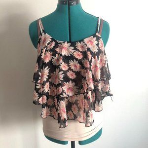 Exist Brand Medium Flowy Sheer Floral Top